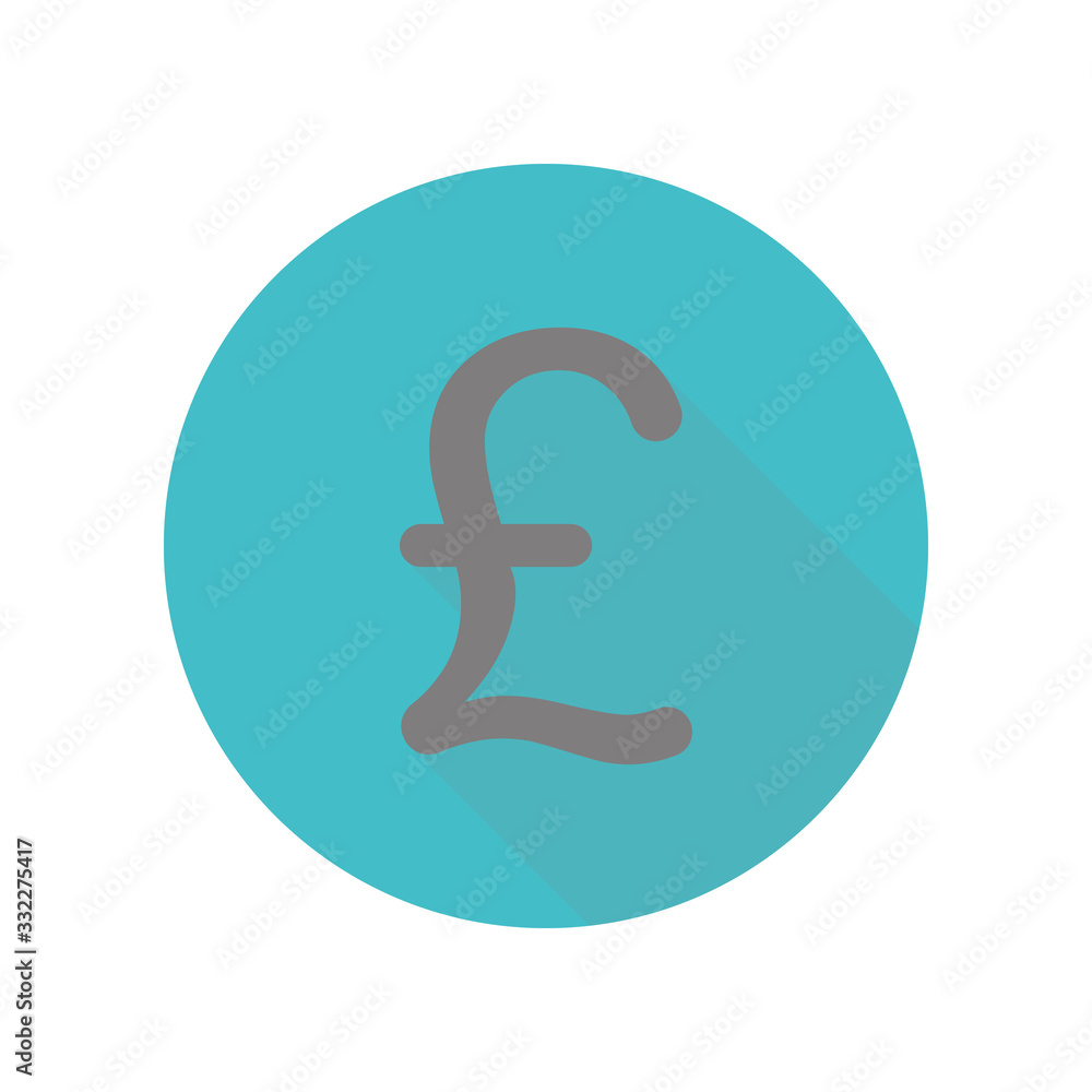 Poster pound sign long shadow icon. simple glyph, flat vector of web icons for ui and ux, website or mobile