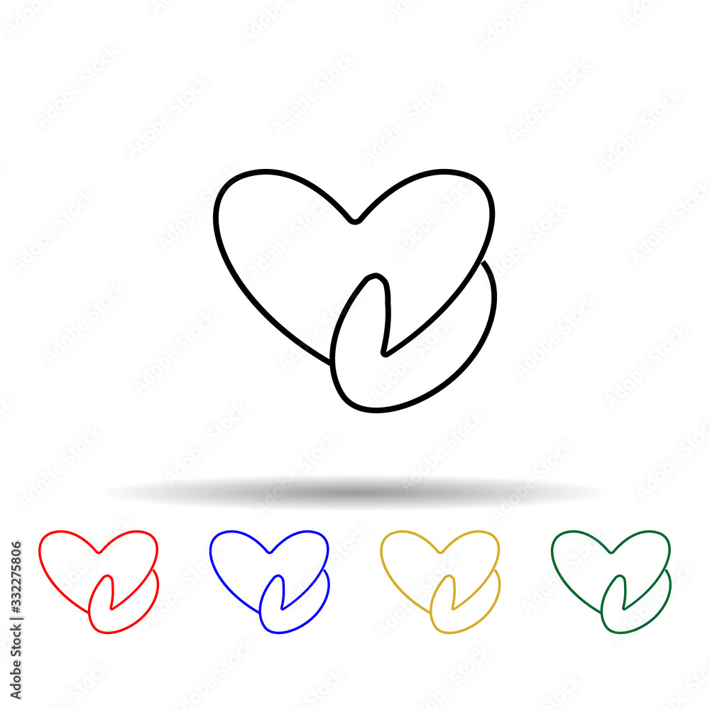 Poster heart in hand multi color icon. simple thin line, outline vector of blood donation icons for ui and 