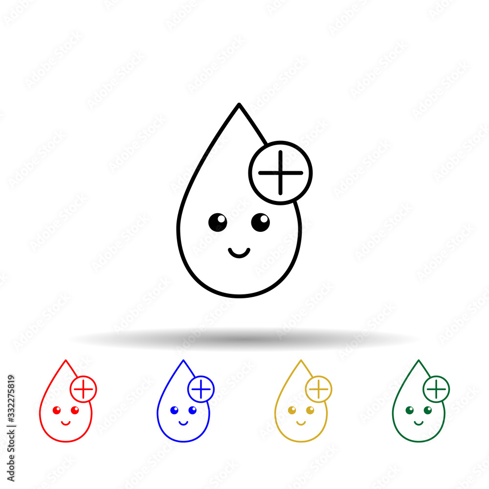 Poster blood multi color icon. simple thin line, outline vector of blood donation icons for ui and ux, webs