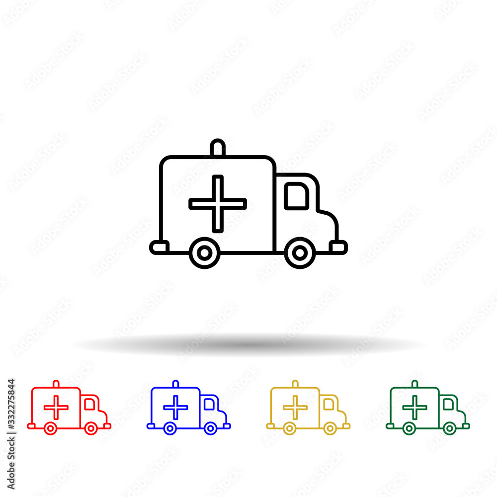 Aufkleber ambulance multi color icon. simple thin line, outline vector of blood donation icons for ui and ux, 
