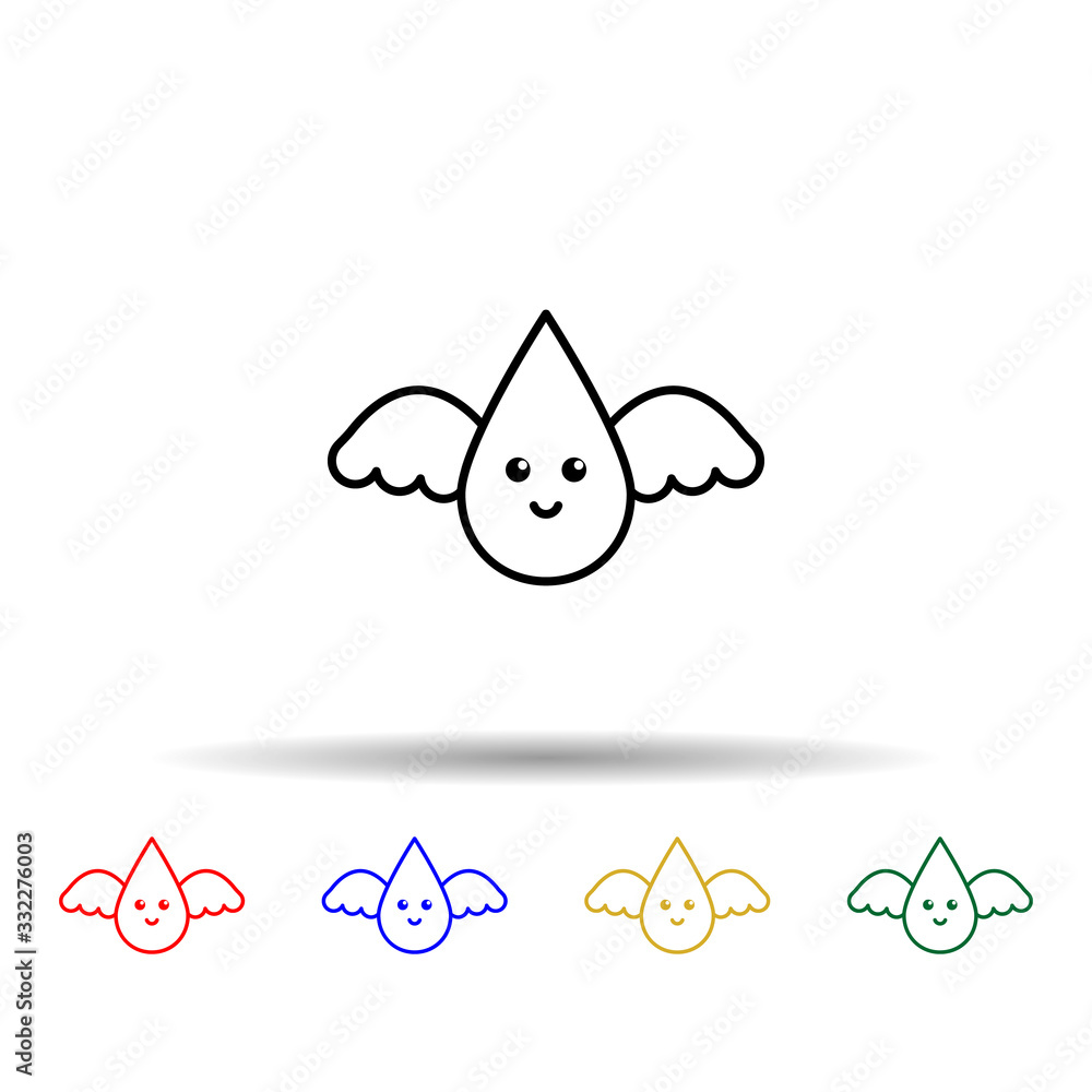 Poster blood angle multi color icon. simple thin line, outline vector of blood donation icons for ui and ux