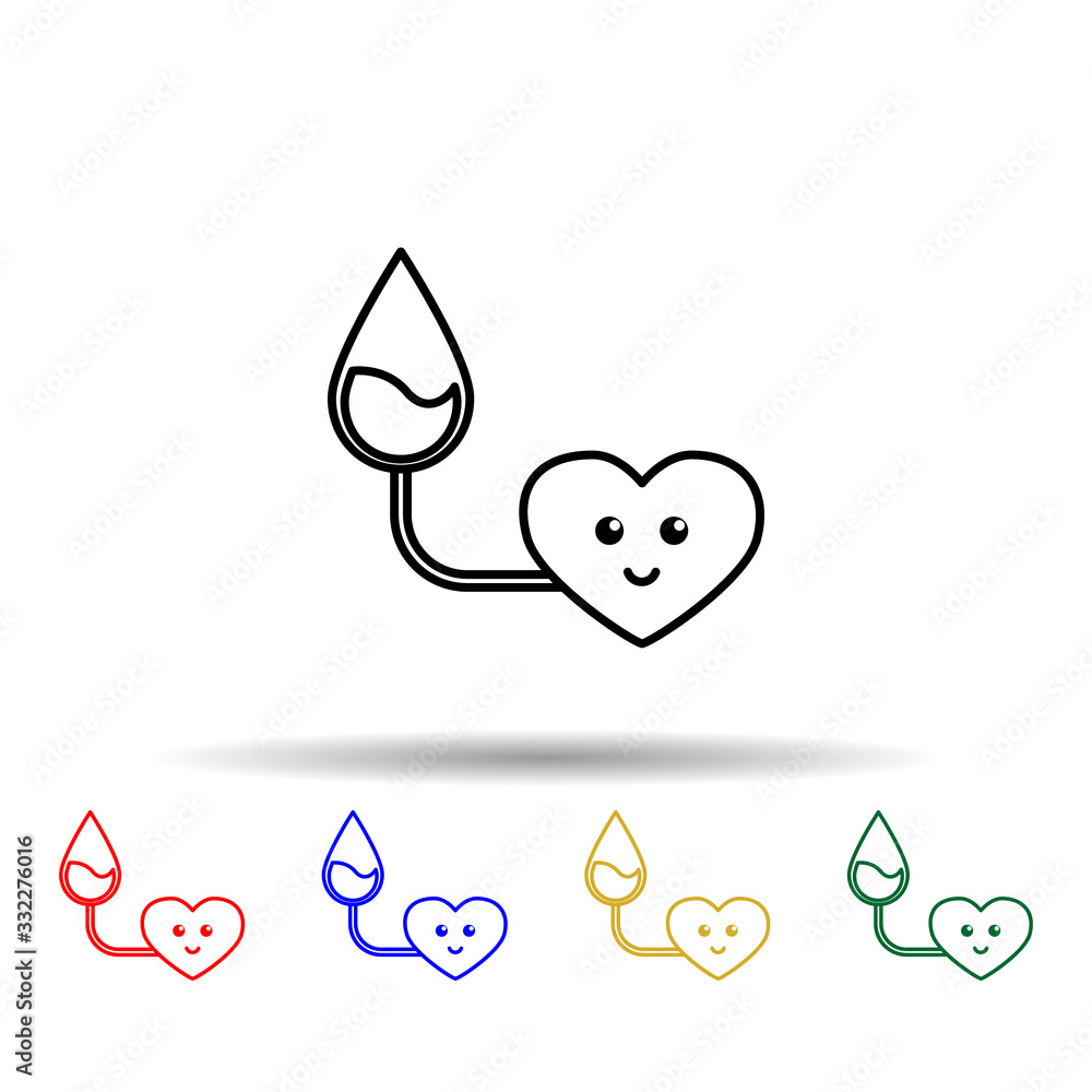 Poster donor life multi color icon. simple thin line, outline vector of blood donation icons for ui and ux,
