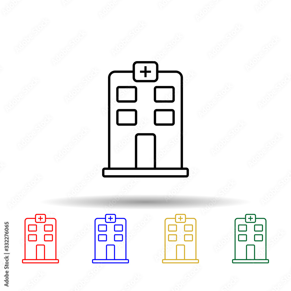 Poster hospital multi color icon. simple thin line, outline vector of blood donation icons for ui and ux, w