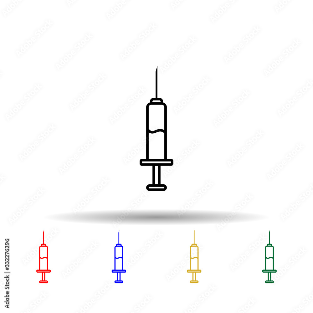 Poster syringe multi color icon. simple thin line, outline vector of blood donation icons for ui and ux, we