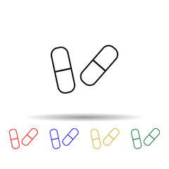 Pill multi color icon. Simple thin line, outline vector of blood donation icons for ui and ux, website or mobile application
