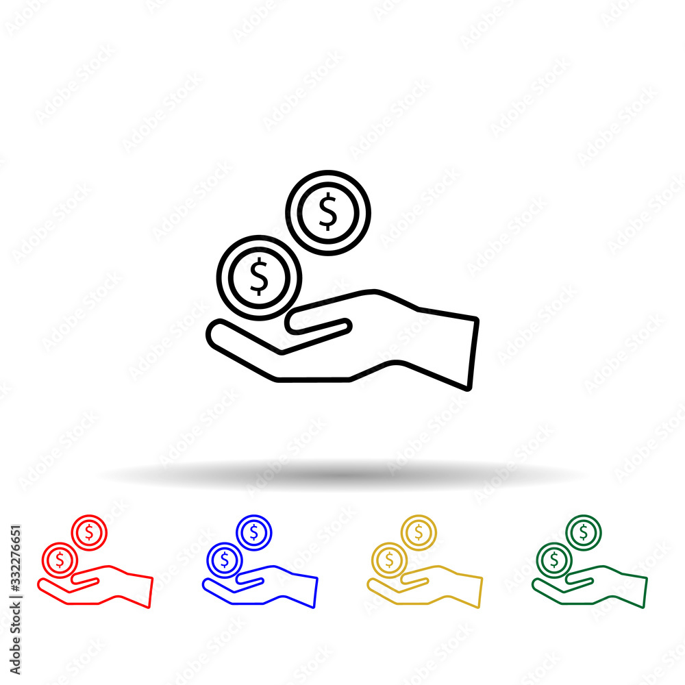 Poster salary from donation multi color icon. simple thin line, outline vector of blood donation icons for 