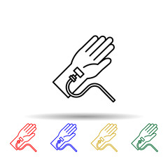 Obraz premium Blood transfusion multi color icon. Simple thin line, outline vector of blood donation icons for ui and ux, website or mobile application
