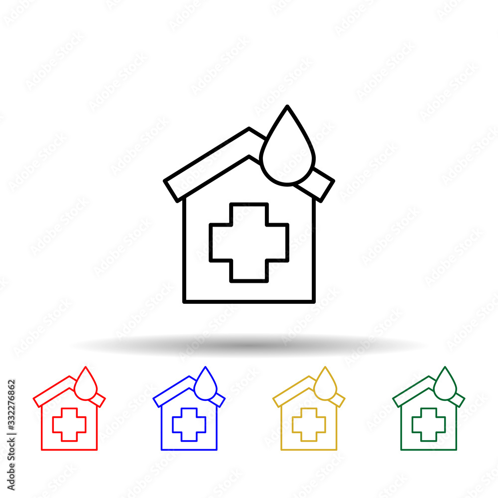 Poster hospital multi color icon. simple thin line, outline vector of blood donation icons for ui and ux, w