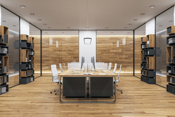 Obraz premium Modern office interior with tables