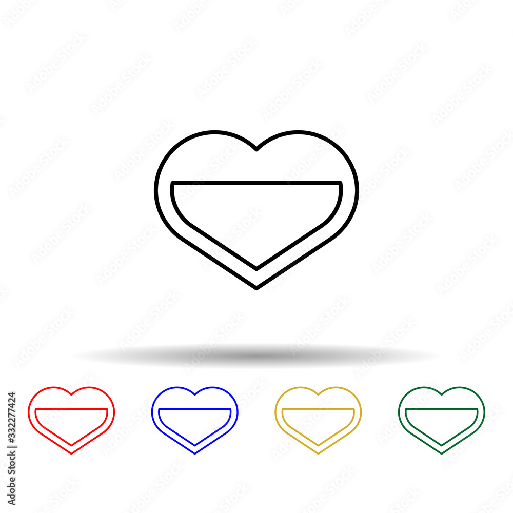 Poster heart multi color icon. simple thin line, outline vector of blood donation icons for ui and ux, webs