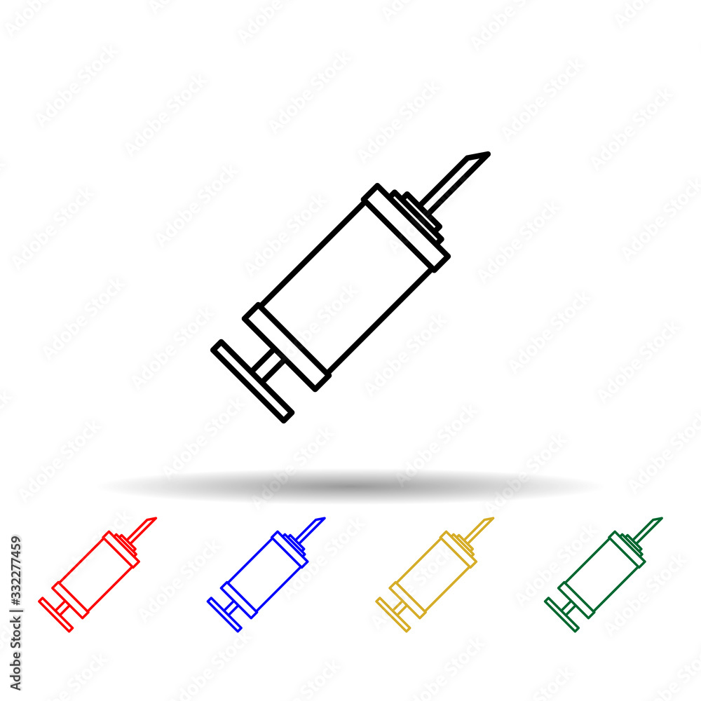 Poster syringe multi color icon. simple thin line, outline vector of blood donation icons for ui and ux, we