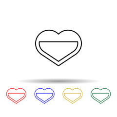 Heart multi color icon. Simple thin line, outline vector of blood donation icons for ui and ux, website or mobile application