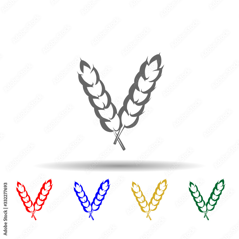 Poster wheat hand drawn multi color icon. simple thin line, outline vector of blood donation icons for ui a