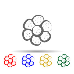 Rolls, bread hand drawn multi color icon. Simple thin line, outline vector of blood donation icons for ui and ux, website or mobile application