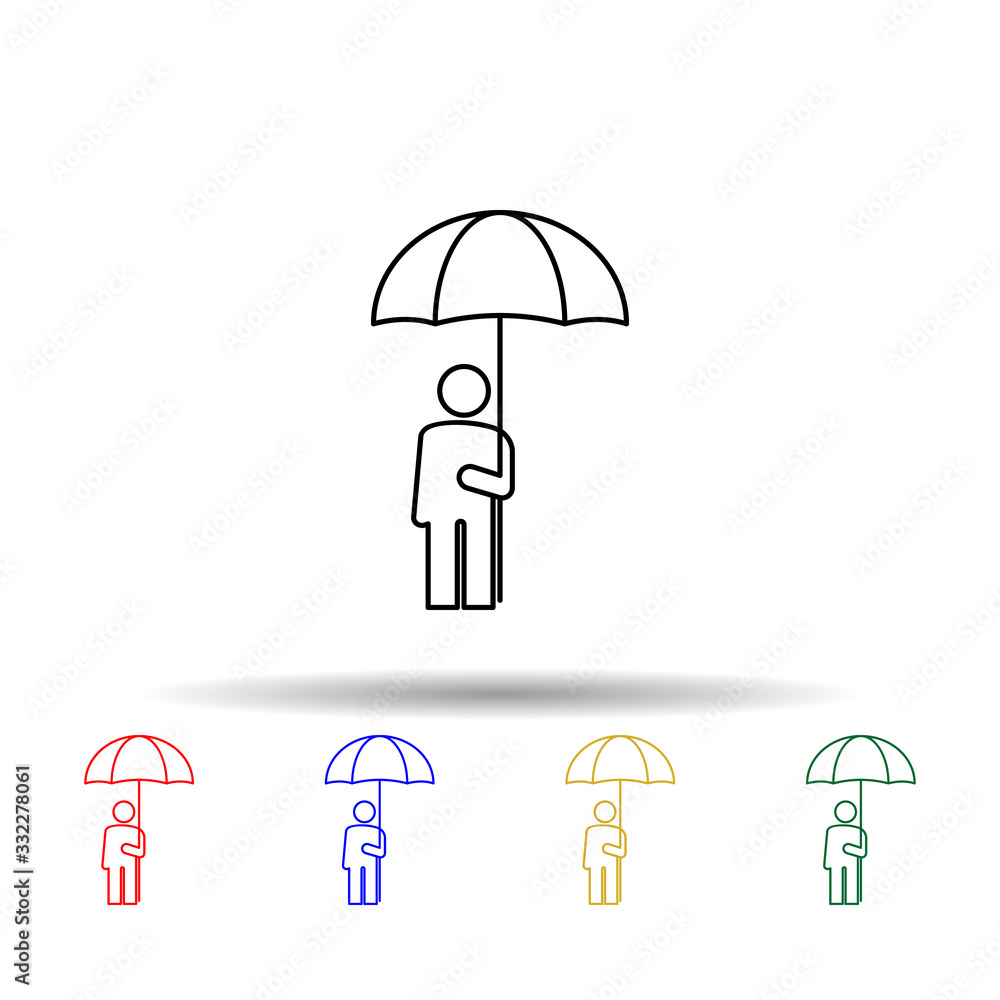 Poster protection, safe multi color icon. simple thin line, outline vector of conceptual figures icons for 