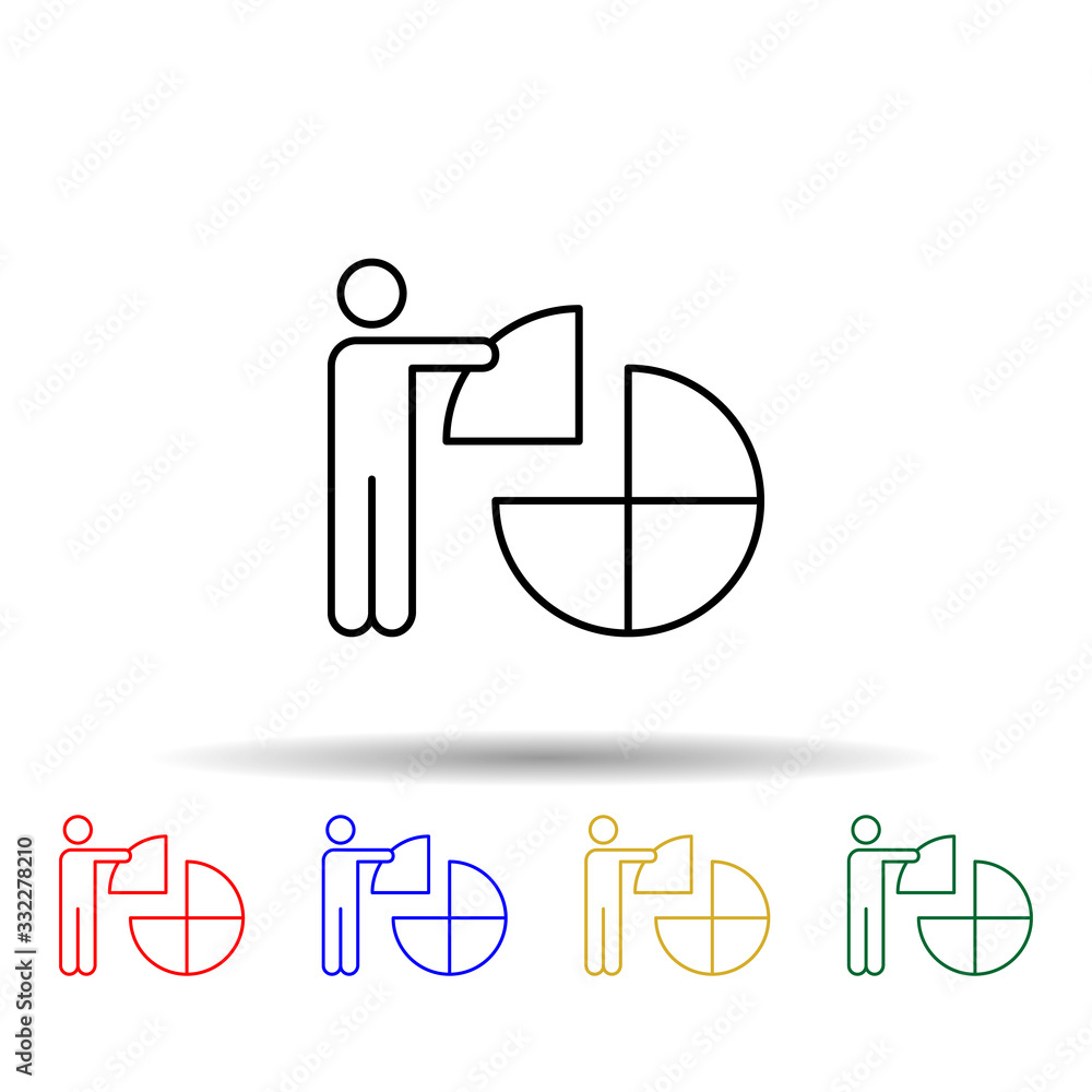 Poster statistics, growth graph multi color icon. simple thin line, outline vector of conceptual figures ic