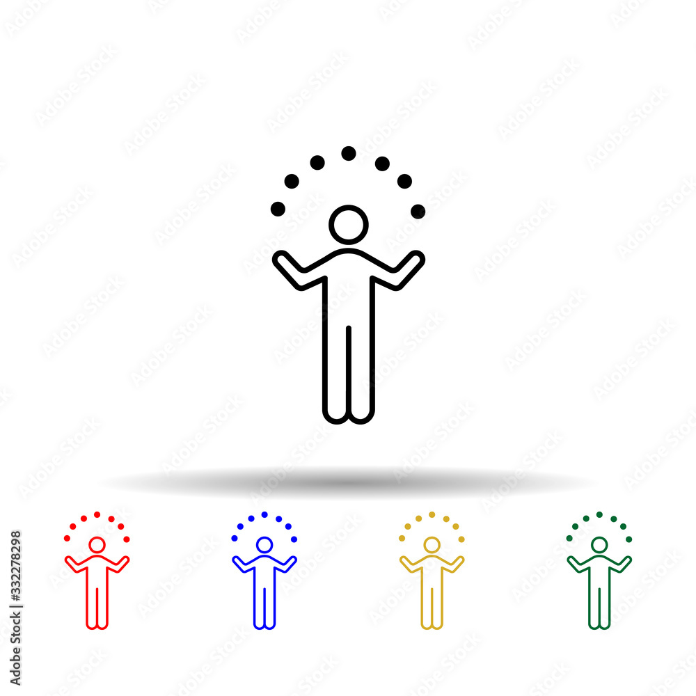Poster Acrobat multi color icon. Simple thin line, outline vector of conceptual figures icons for ui and ux, website or mobile application