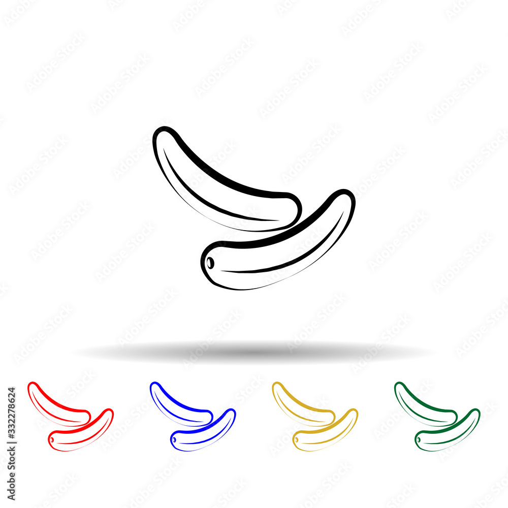 Aufkleber crustaceans, fruit, cashew multi color icon. simple thin line, outline vector of crustaceans icons f