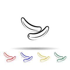 Fototapeta na wymiar Crustaceans, fruit, cashew multi color icon. Simple thin line, outline vector of crustaceans icons for ui and ux, website or mobile application