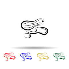 Crustaceans, fruit, peanut multi color icon. Simple thin line, outline vector of crustaceans icons for ui and ux, website or mobile application