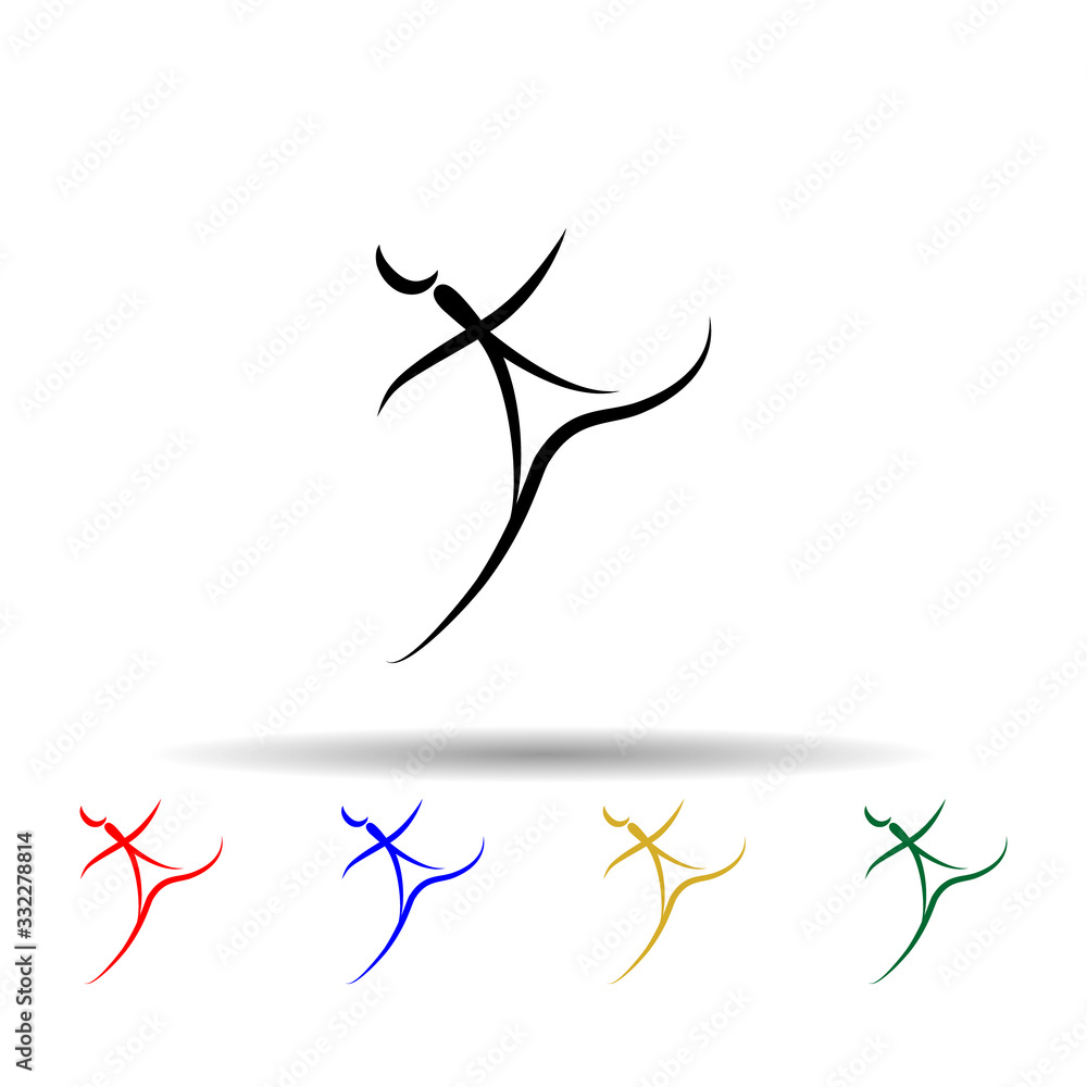 Poster dancer multi color icon. simple thin line, outline vector of dance icons for ui and ux, website or m