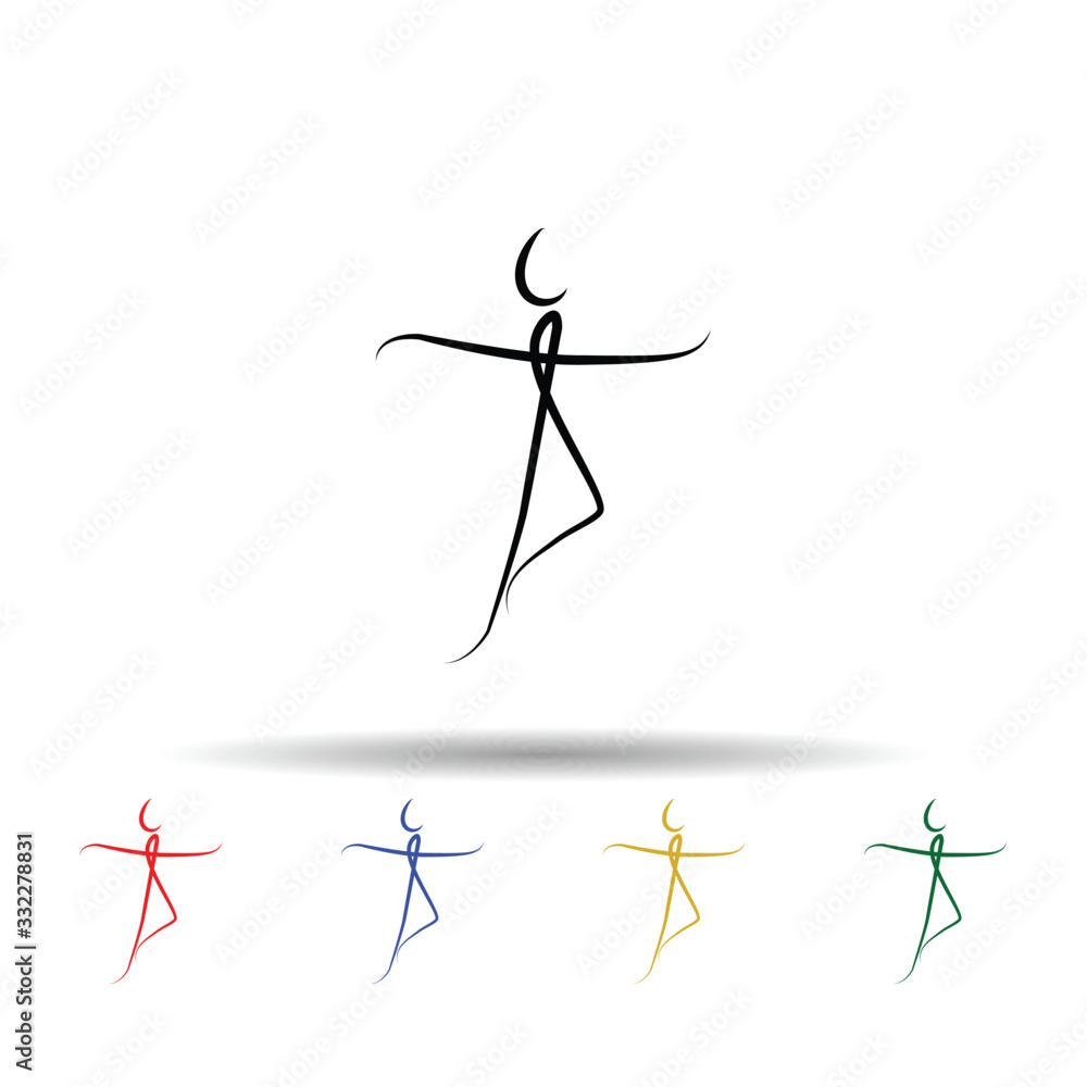 Poster dancer multi color icon. simple thin line, outline vector of dance icons for ui and ux, website or m