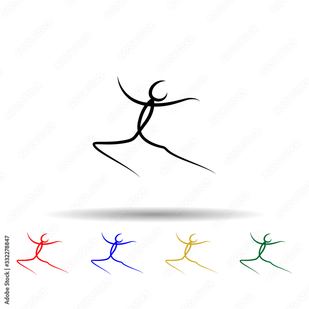Poster dancer multi color icon. simple thin line, outline vector of dance icons for ui and ux, website or m