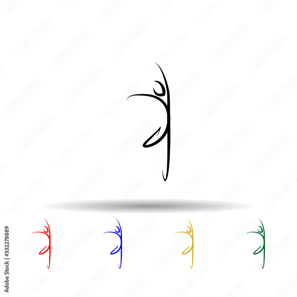 Poster dancer multi color icon. simple thin line, outline vector of dance icons for ui and ux, website or m