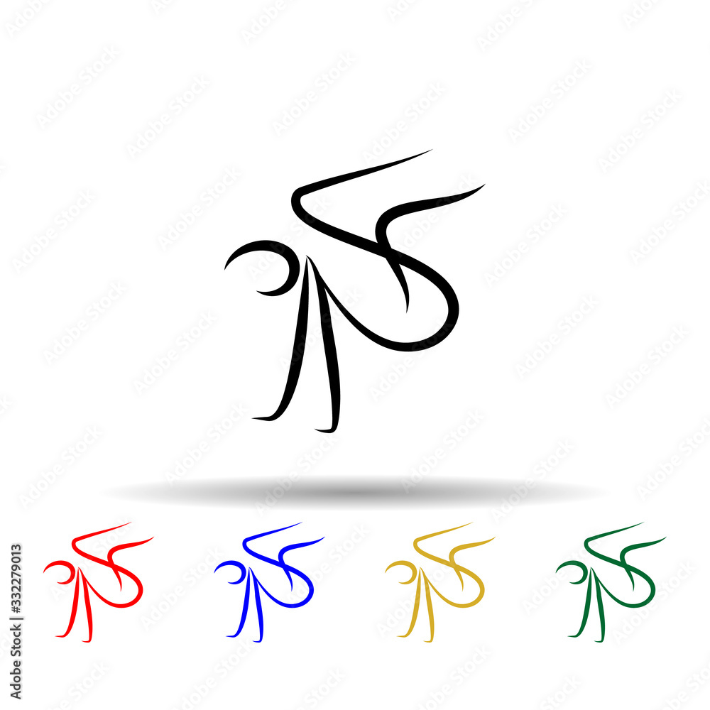 Poster dancer multi color icon. simple thin line, outline vector of dance icons for ui and ux, website or m