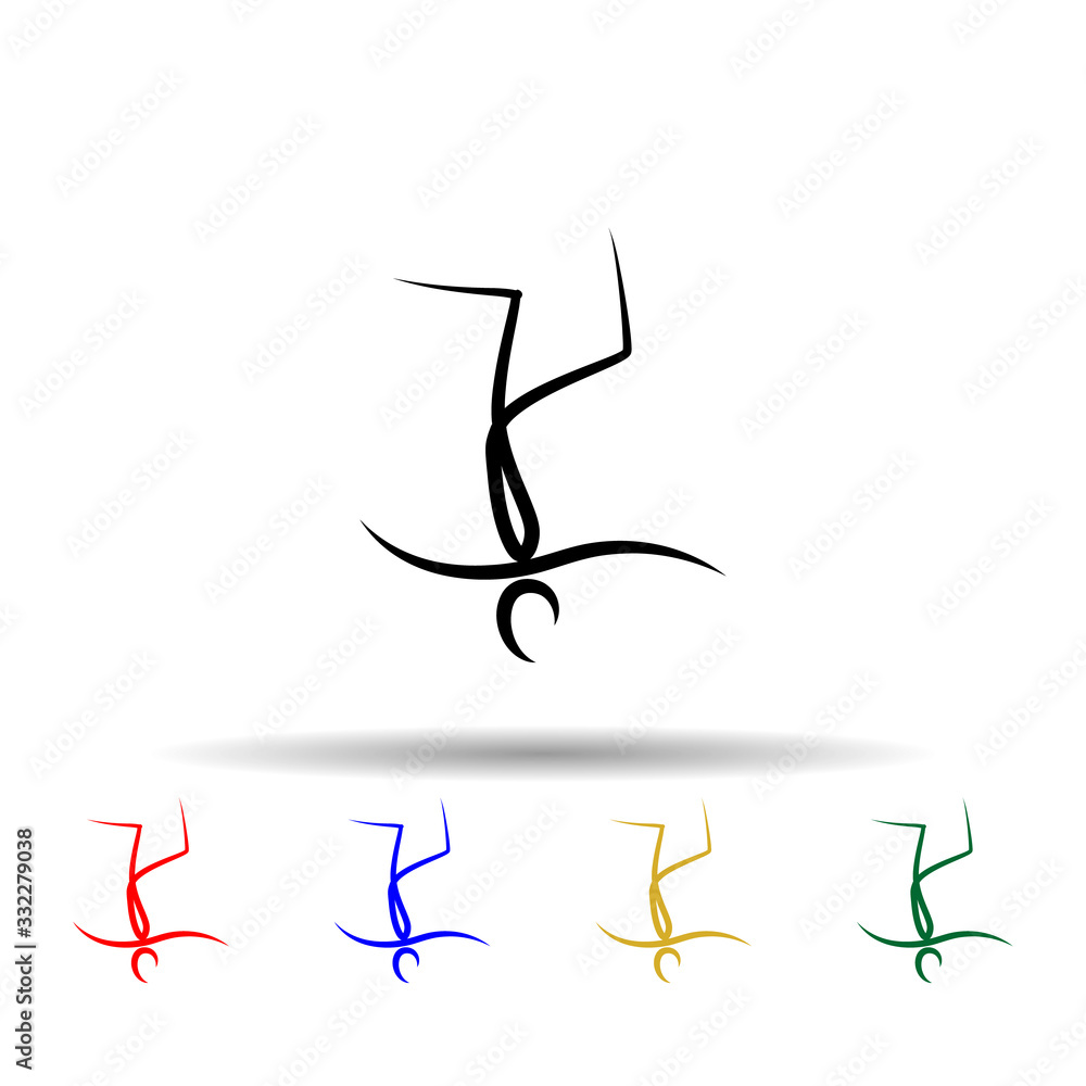 Poster dancer multi color icon. simple thin line, outline vector of dance icons for ui and ux, website or m