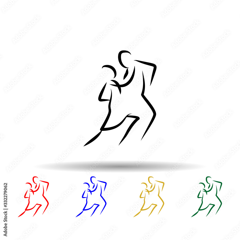Poster dancer multi color icon. simple thin line, outline vector of dance icons for ui and ux, website or m