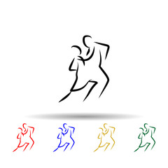 Dancer multi color icon. Simple thin line, outline vector of dance icons for ui and ux, website or mobile application