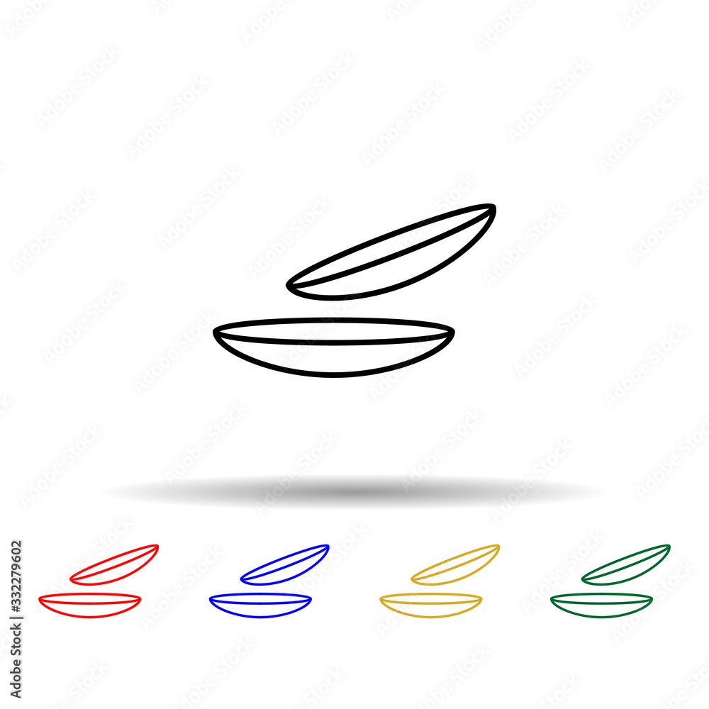 Poster ophthalmic lenses multi color icon. simple thin line, outline vector of eye care icons for ui and ux