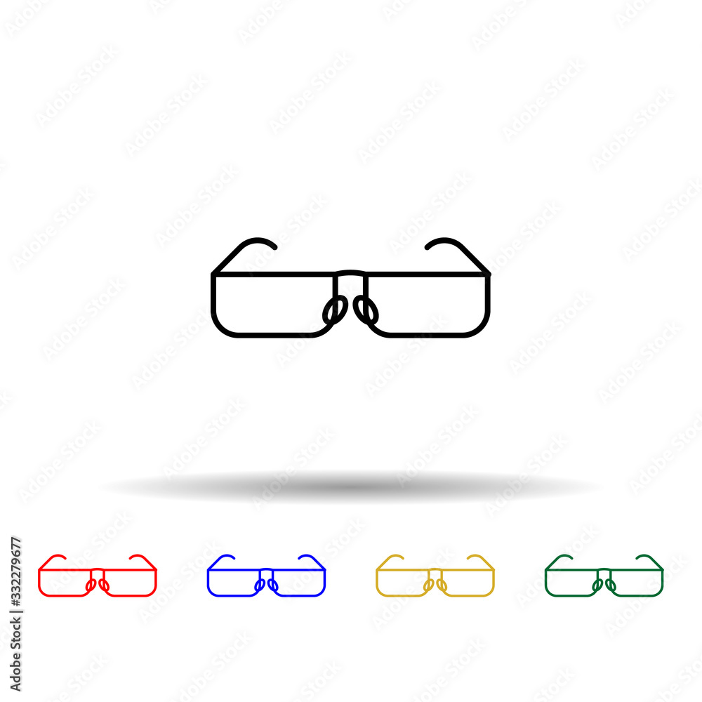 Poster optical glasses multi color icon. simple thin line, outline vector of eye care icons for ui and ux, 