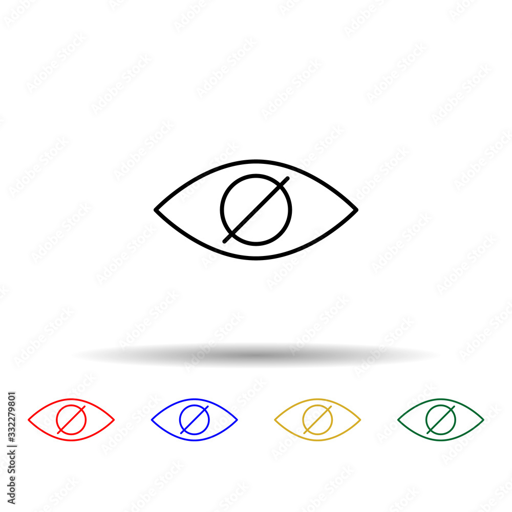 Poster blindness multi color icon. simple thin line, outline vector of eye care icons for ui and ux, websit