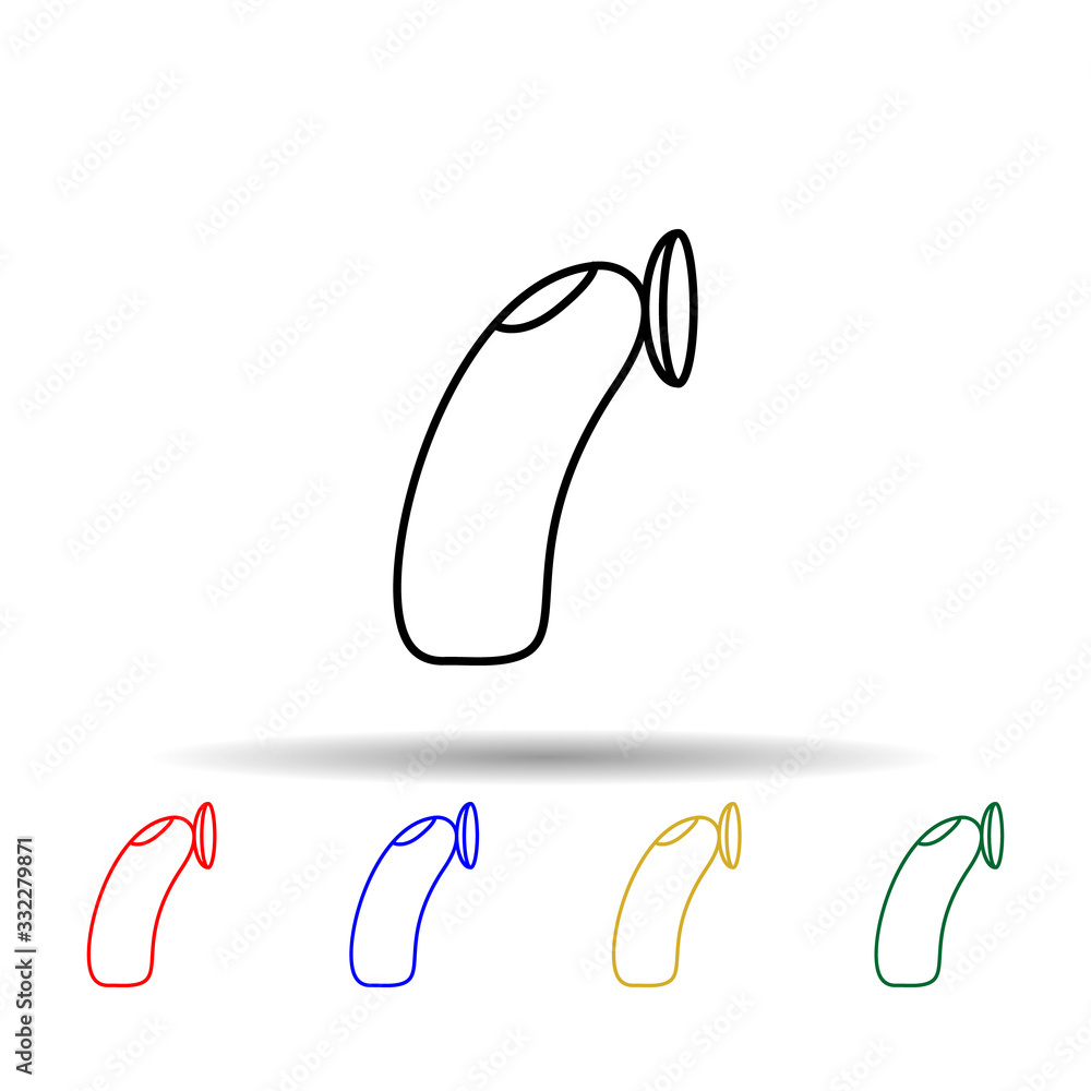 Aufkleber lens on finger multi color icon. simple thin line, outline vector of eye care icons for ui and ux, w