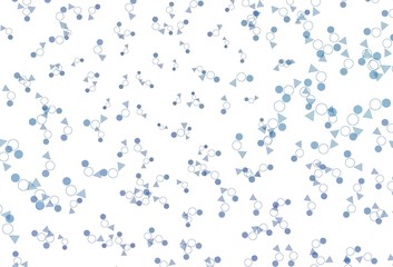 Light BLUE vector template with crystals, circles.