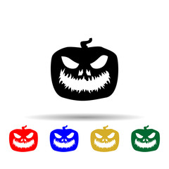 Pumpkin halloween silhouette multi color icon. Simple glyph, flat vector of halloween icons for ui and ux, website or mobile application