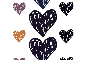 Light Blue, Yellow vector background with hearts.