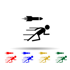 Bullet man multi color icon. Simple glyph, flat vector of hero icons for ui and ux, website or mobile application