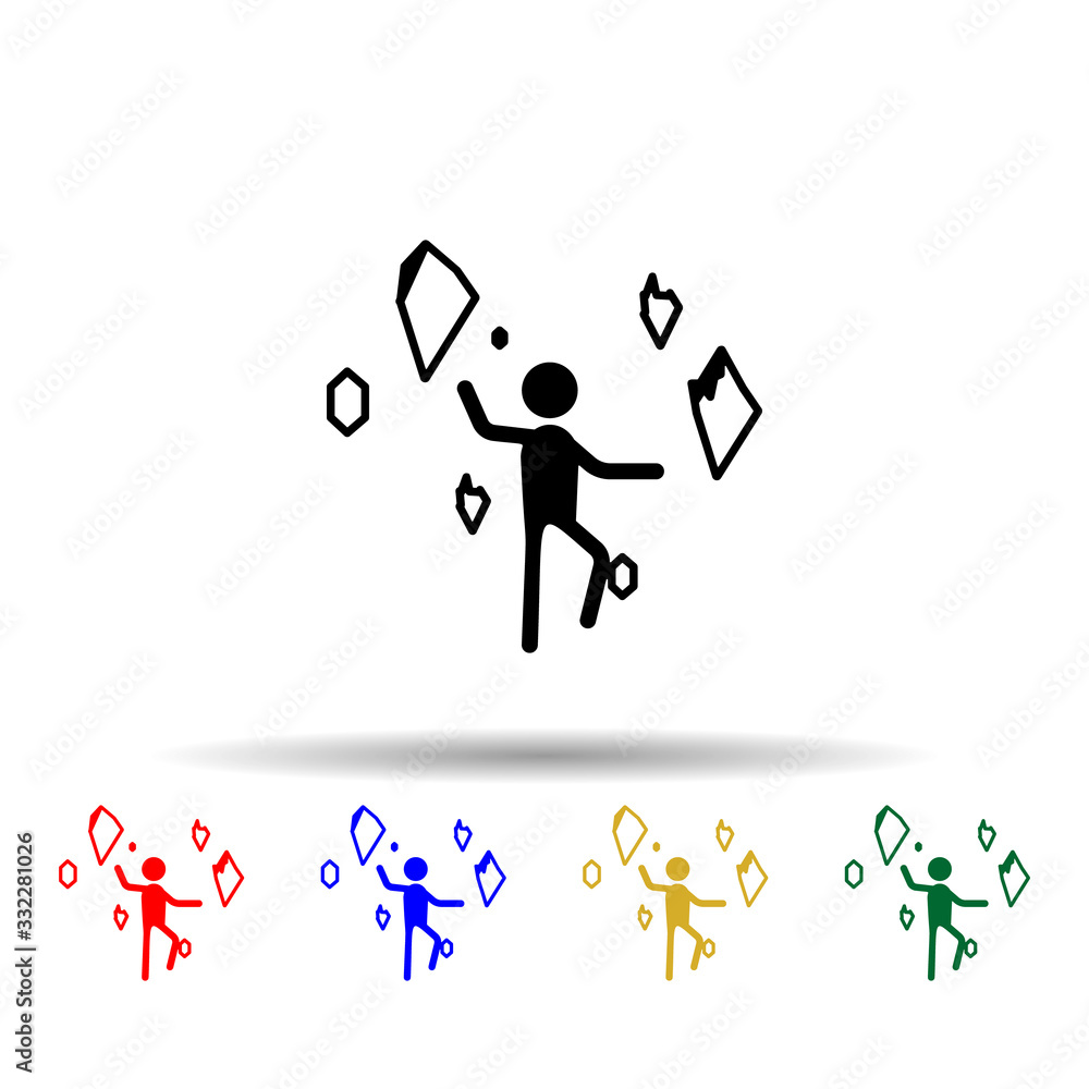 Poster ice man multi color icon. simple glyph, flat vector of hero icons for ui and ux, website or mobile a