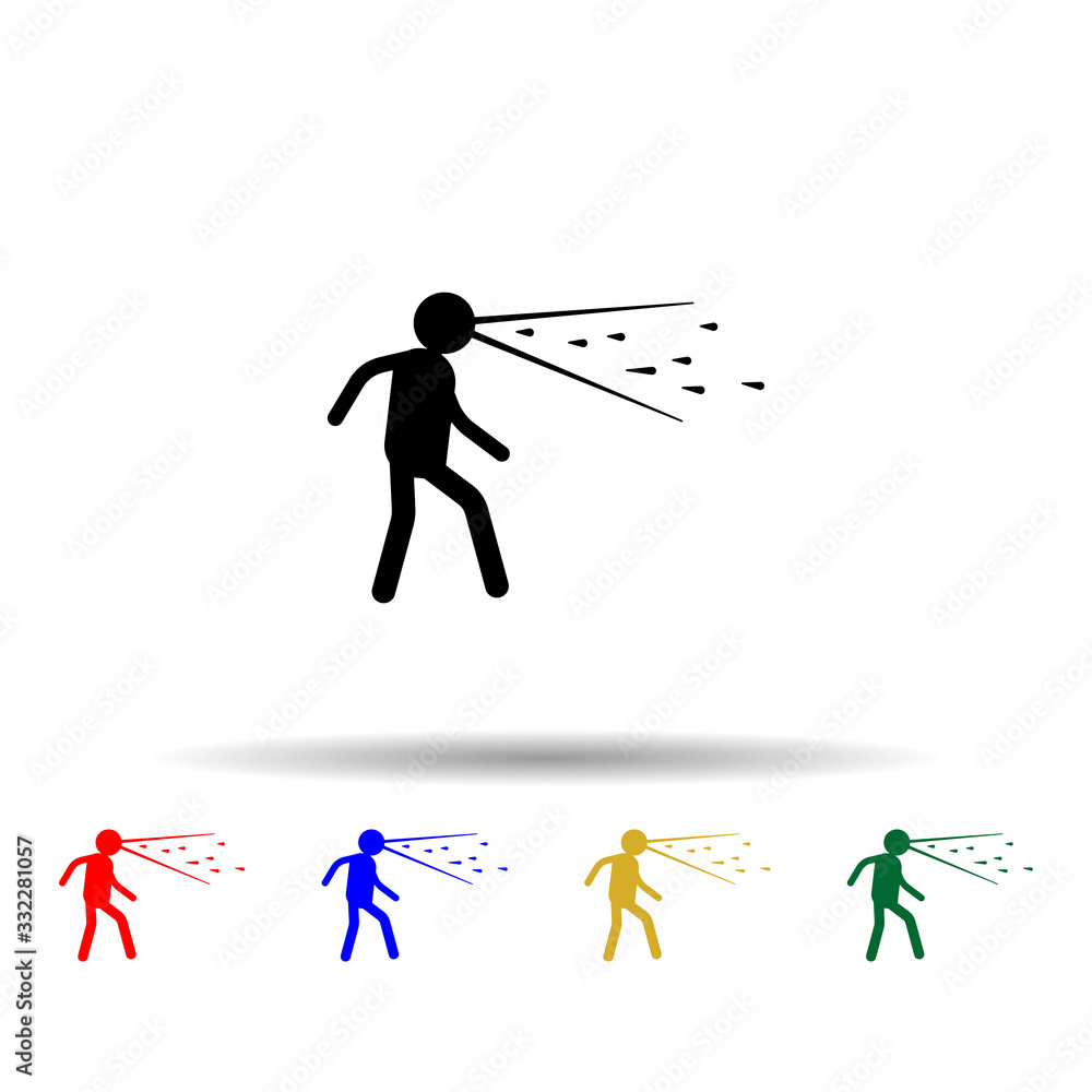 Poster eye energy man multi color icon. simple glyph, flat vector of hero icons for ui and ux, website or m