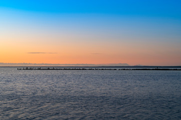 Beautiful calm sunrise over the Baltic sea
