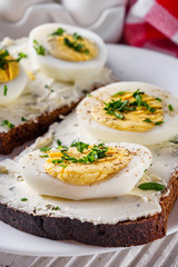 delicious and nutritious cheese and boiled egg sandwich