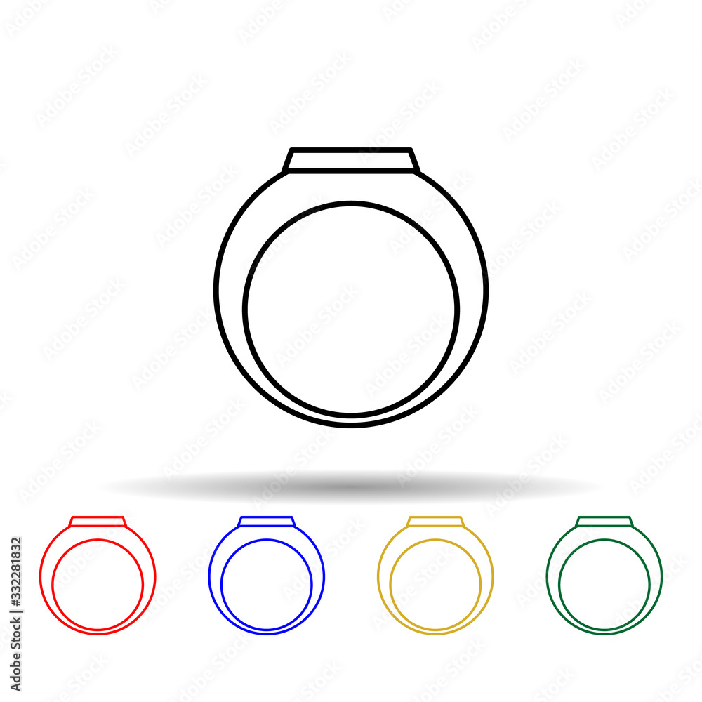 Poster ring multi color icon. simple thin line, outline vector of jewelry icons for ui and ux, website or m