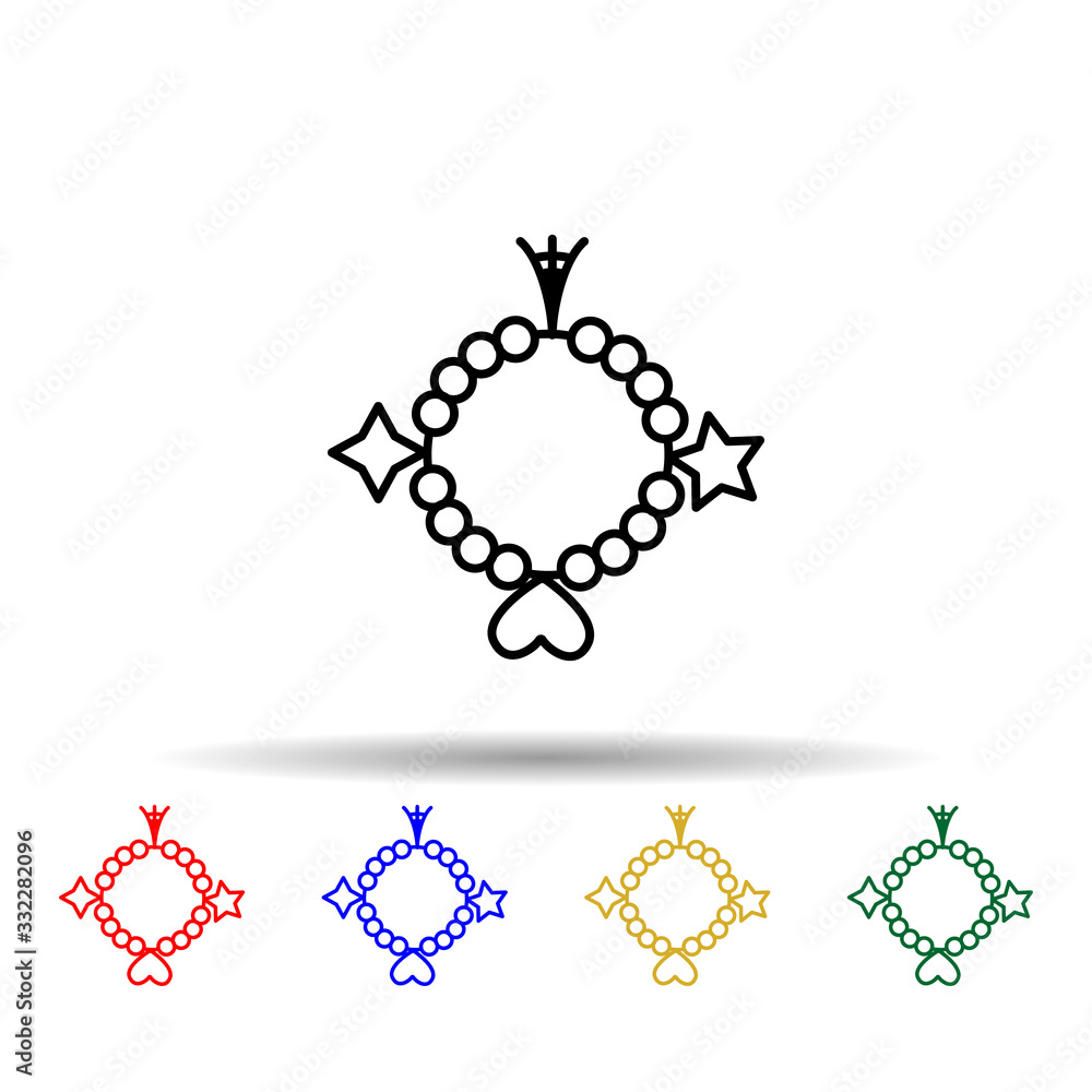 Poster bracelet multi color icon. simple thin line, outline vector of jewelry icons for ui and ux, website 