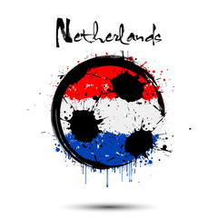 Soccer ball in the colors of the Netherlands flag