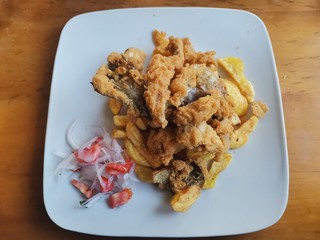 Peruvian food Chicharrón de Pollo