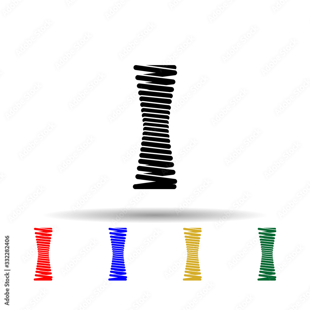 Poster metal spring multi color icon. simple glyph, flat vector of metal spring icons for ui and ux, websit