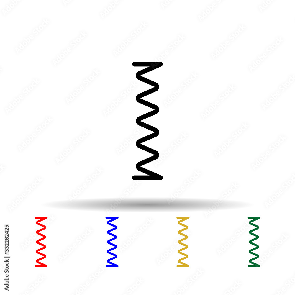 Poster metal spring multi color icon. simple glyph, flat vector of metal spring icons for ui and ux, websit